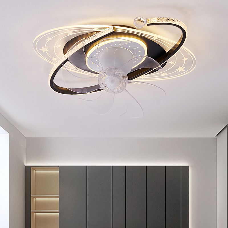 Minori Oval Ceiling Fan with Light, 3 Color, DIA 19.5"