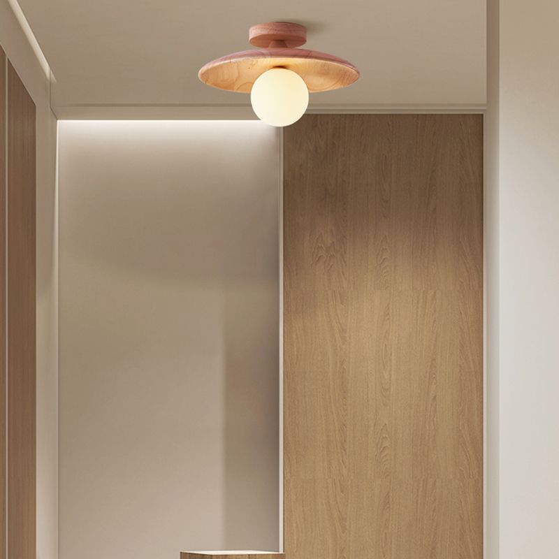 Carins Flush Mount Ceiling Light Natural/Walnut