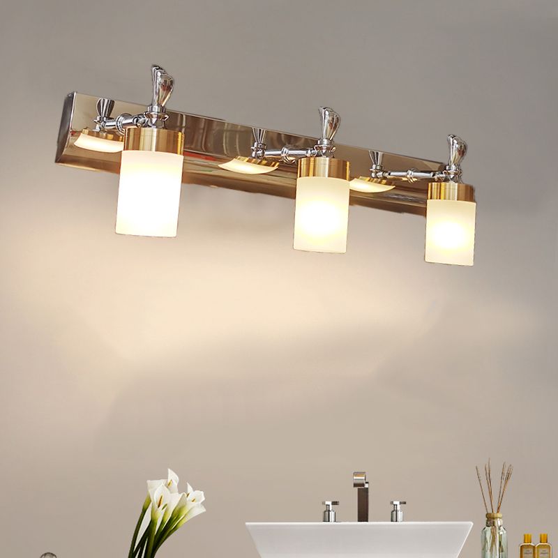 Leigh Modern Metal Vanity Wall Lamp, Gold, Bathroom, 2/3/4 Light