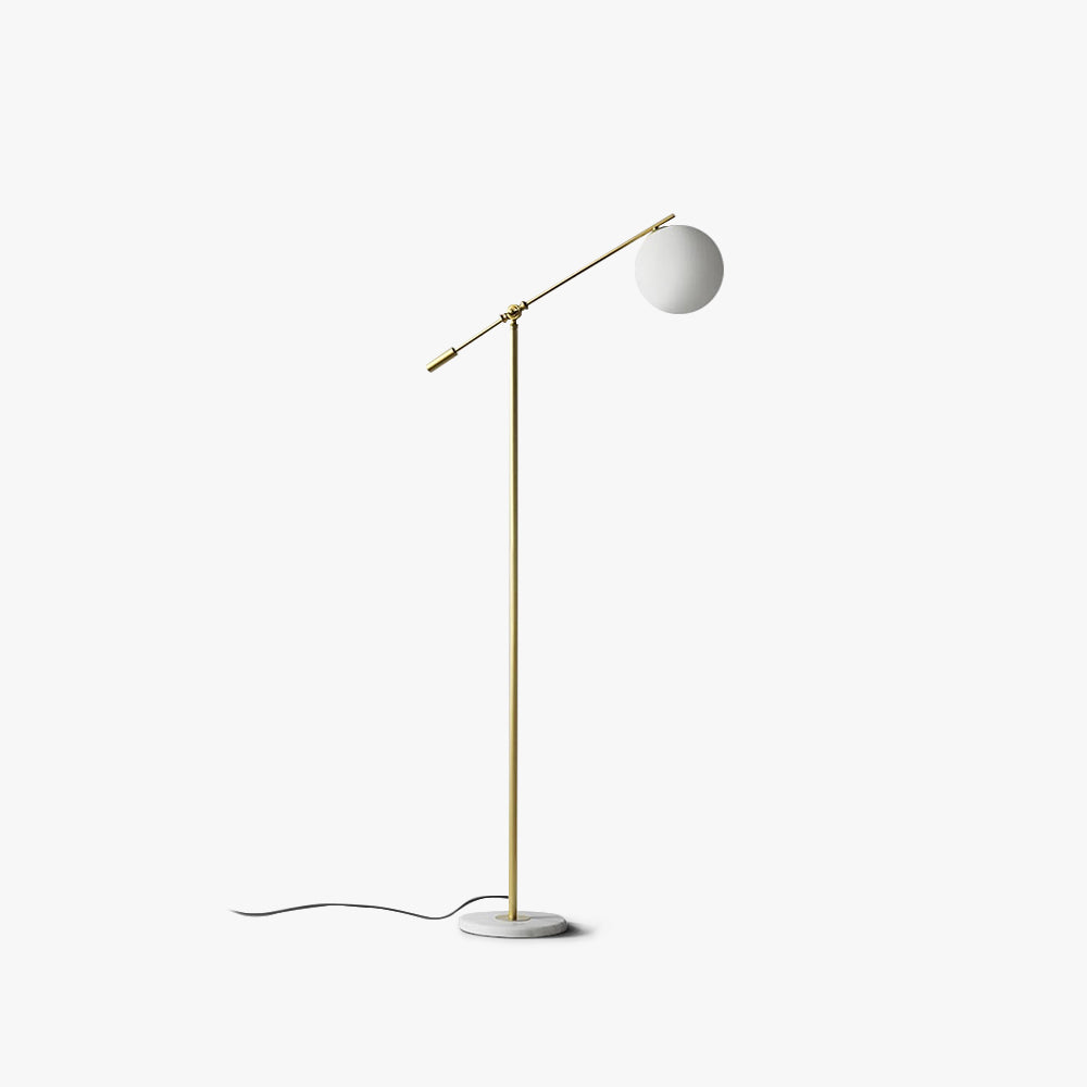 Valentina Arc Floor Lamp, Frosted Glass & Metal