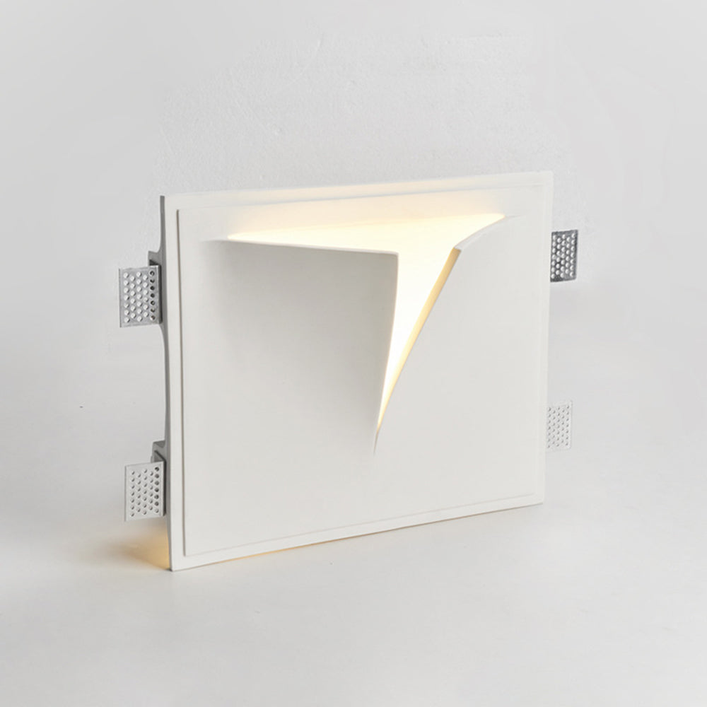 Elif Modern Recessed Metal/Plaster LED Wall Lamp, White