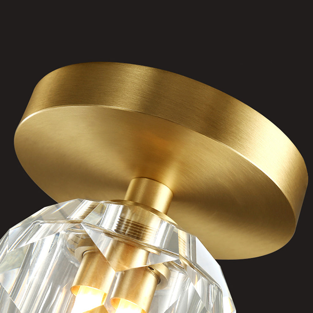 Kirsten Luxury Diamond Metal/Acrylic Flush Mount Ceiling Light, Gold