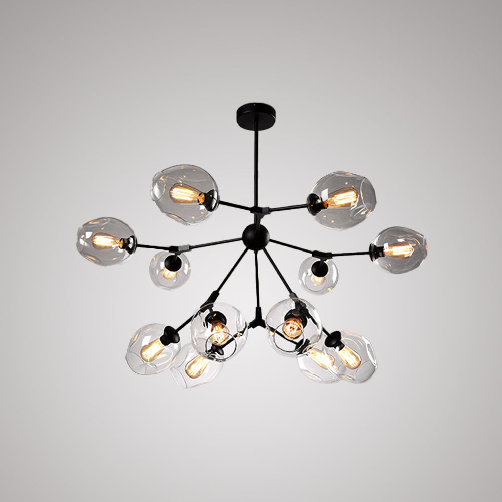 Valentina Modern Bubble Metal Pendant Light, Black/Gold