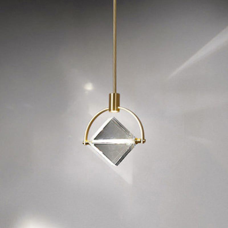 Kristy Modern Luxury Geometry Metal/Crystal Pendant Light, Gold