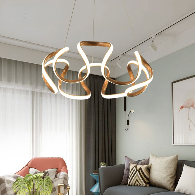 Louise Modern Irregular Flower Metal/Silicone Pendant Light, 3 Colors