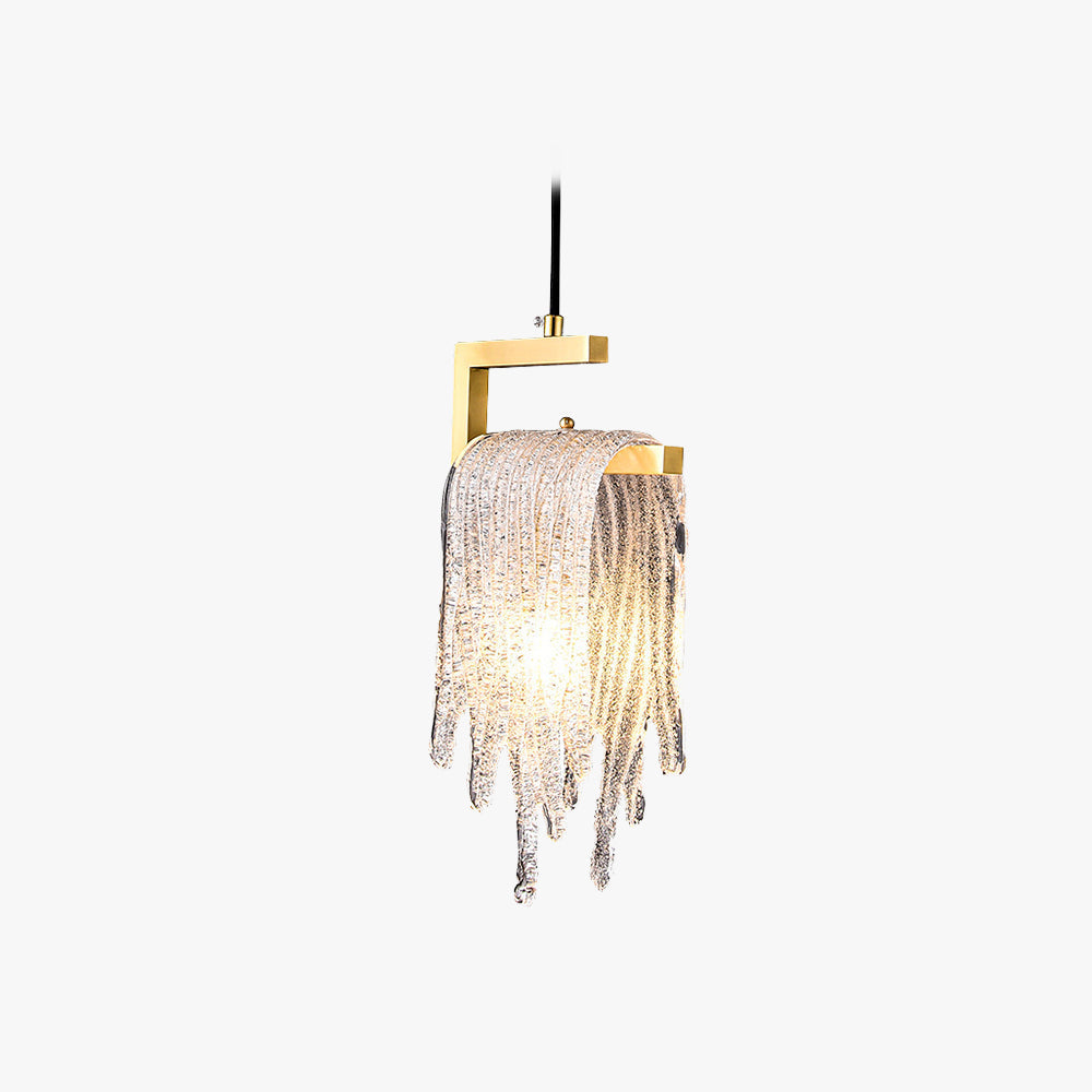 Kristy Modern Flowing Jelly Pendant Light, Gold, Crystal/Brass