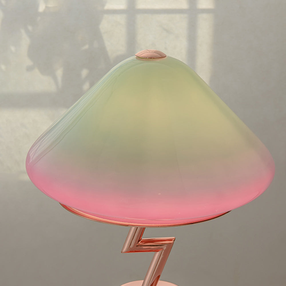Morandi Modern Cute Mushroom Children Glass/Metal Table Lamp,  Colorful