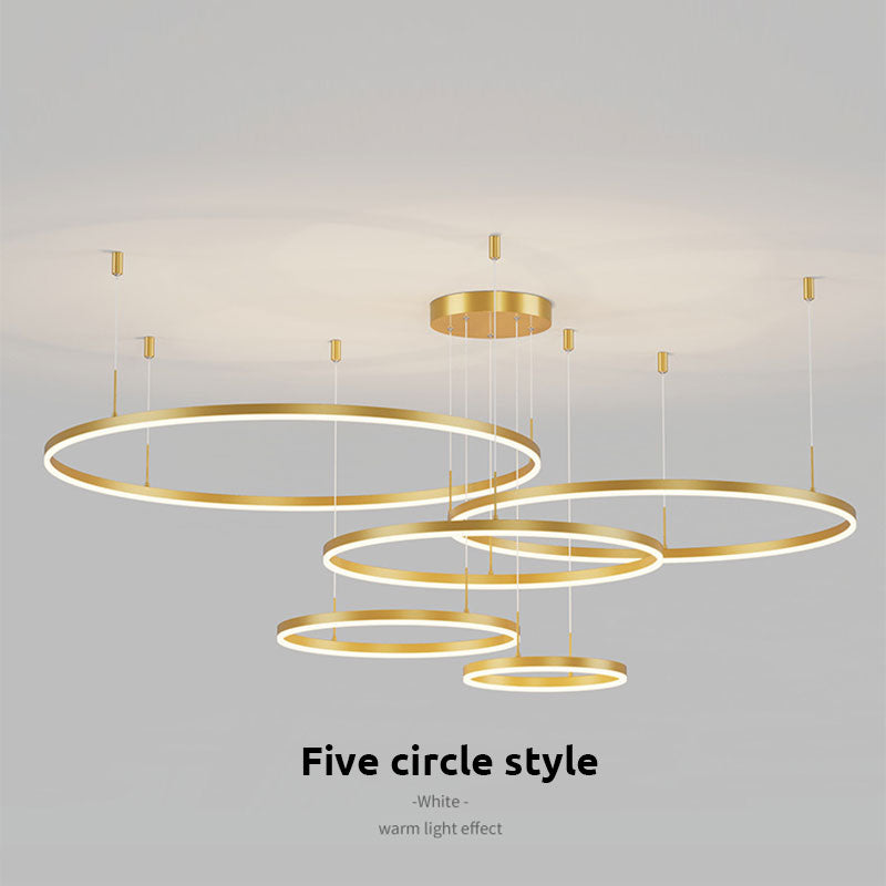 Arisha Modern Pendant Light Tir-Circle, Black/Gold/Coffee, Metal