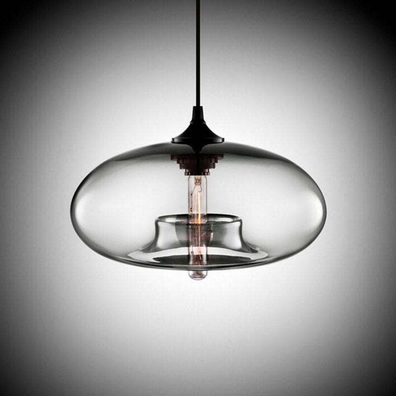 Hailie Modern Bread Shaped Glass Pendant Light, 6 Colour