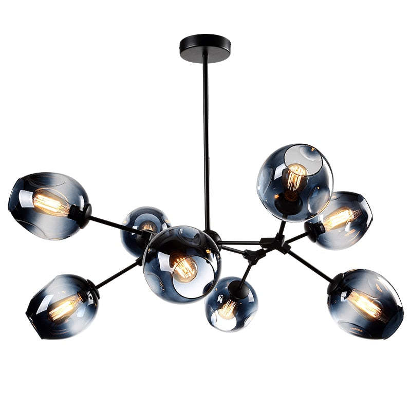 Valentina Modern Bubble Metal Pendant Light, Black/Gold