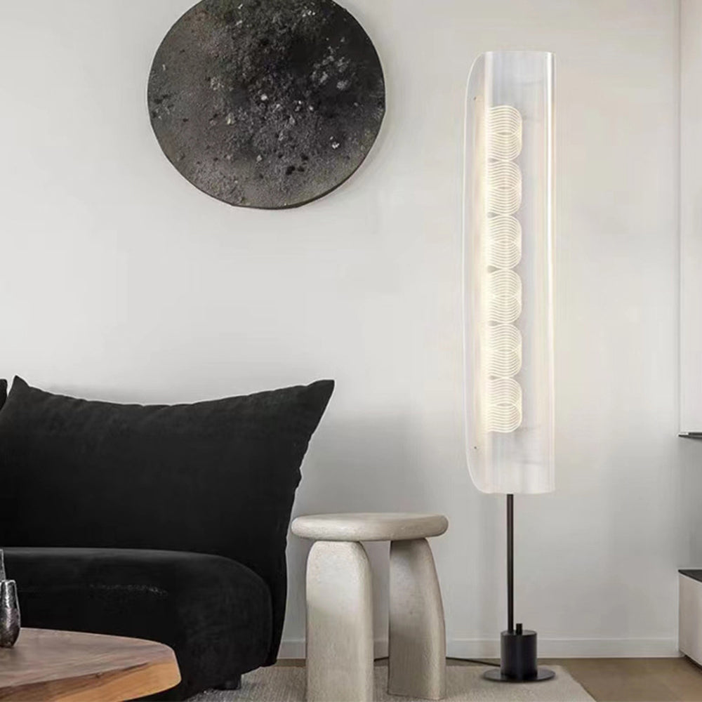 Salgado Nordic Minimalistic White Floor Lamp, Metal & Acrylic