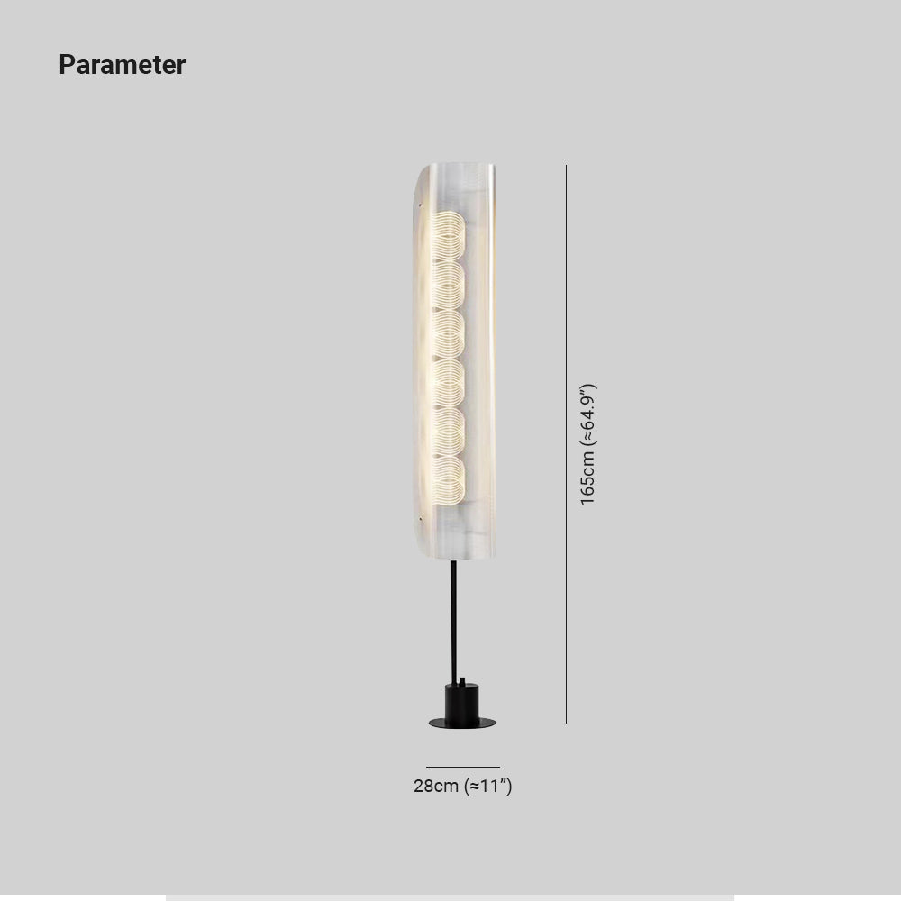 Salgado Nordic Minimalistic White Floor Lamp, Metal & Acrylic