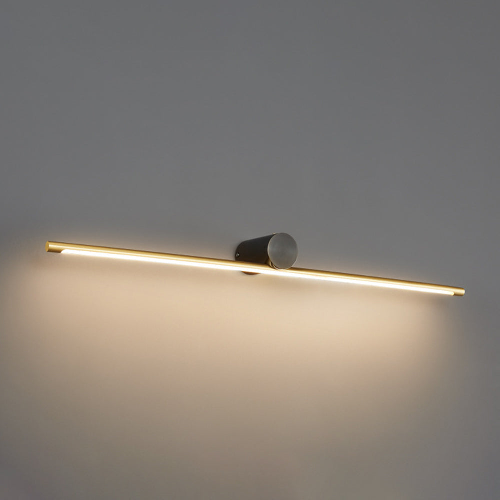 Leigh Minimalist Linear Acrylic Wall Lamp Mirror Front Vanity Light, Black/Gold