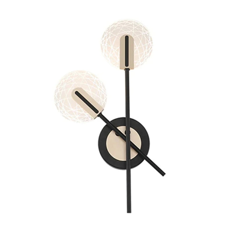 Valentina Wall Lighting Disc Modern, Metal/Acrylic, Black/White, Bedroom