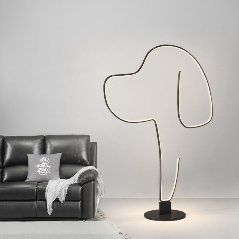 Edge Modern Cat/Dog  Linear Metal Acrylic Floor Lamp