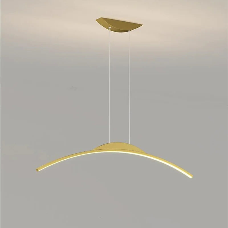 Louise Minimalist Linear Metal Remote Control Pendant Light