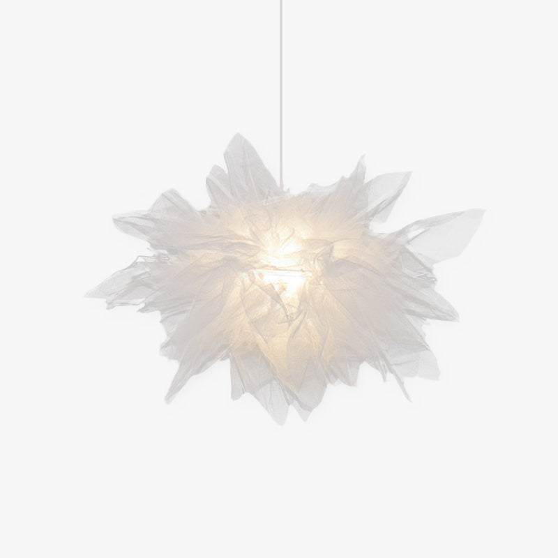 Bella Modern Flower Fabric Pendant Light, Bedroom, White