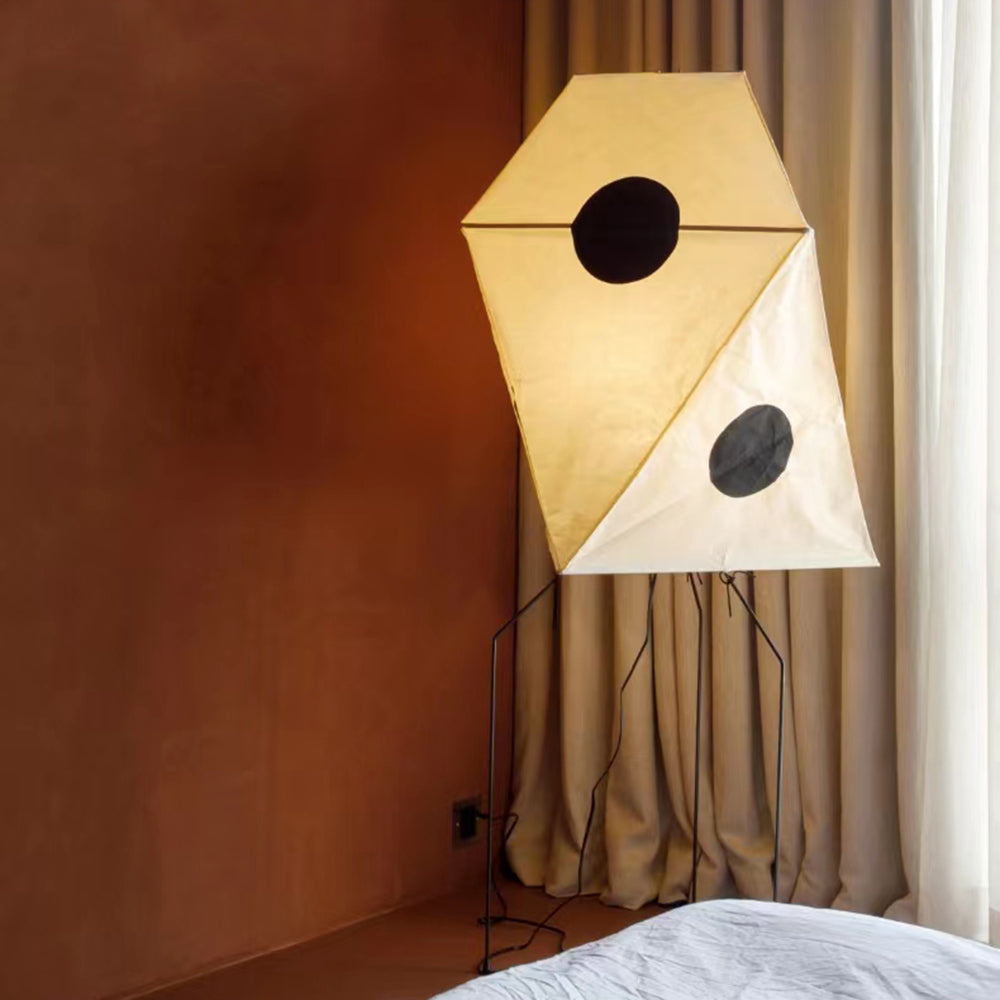 Renée Modern Funky Floor Lamp, Artificial Paper/Metal