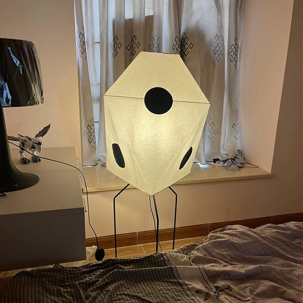 Renée Modern Funky Floor Lamp, Artificial Paper/Metal