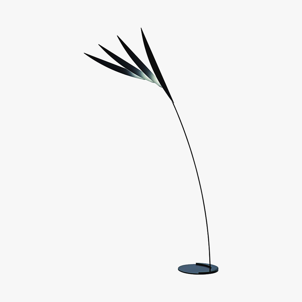 Salgado Leaf Metal/Acrylic Long Arm Floor Lamp, Living Room