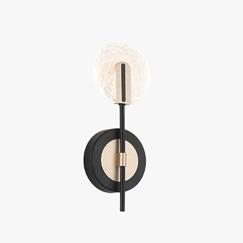 Valentina Wall Lighting Disc Modern, Metal/Acrylic, Black/White, Bedroom