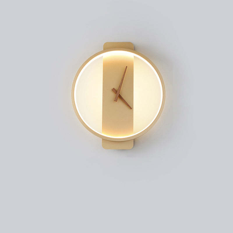 Morandi Nielsen Square Clock Metal & Acrylic Wall Lamp, Gold