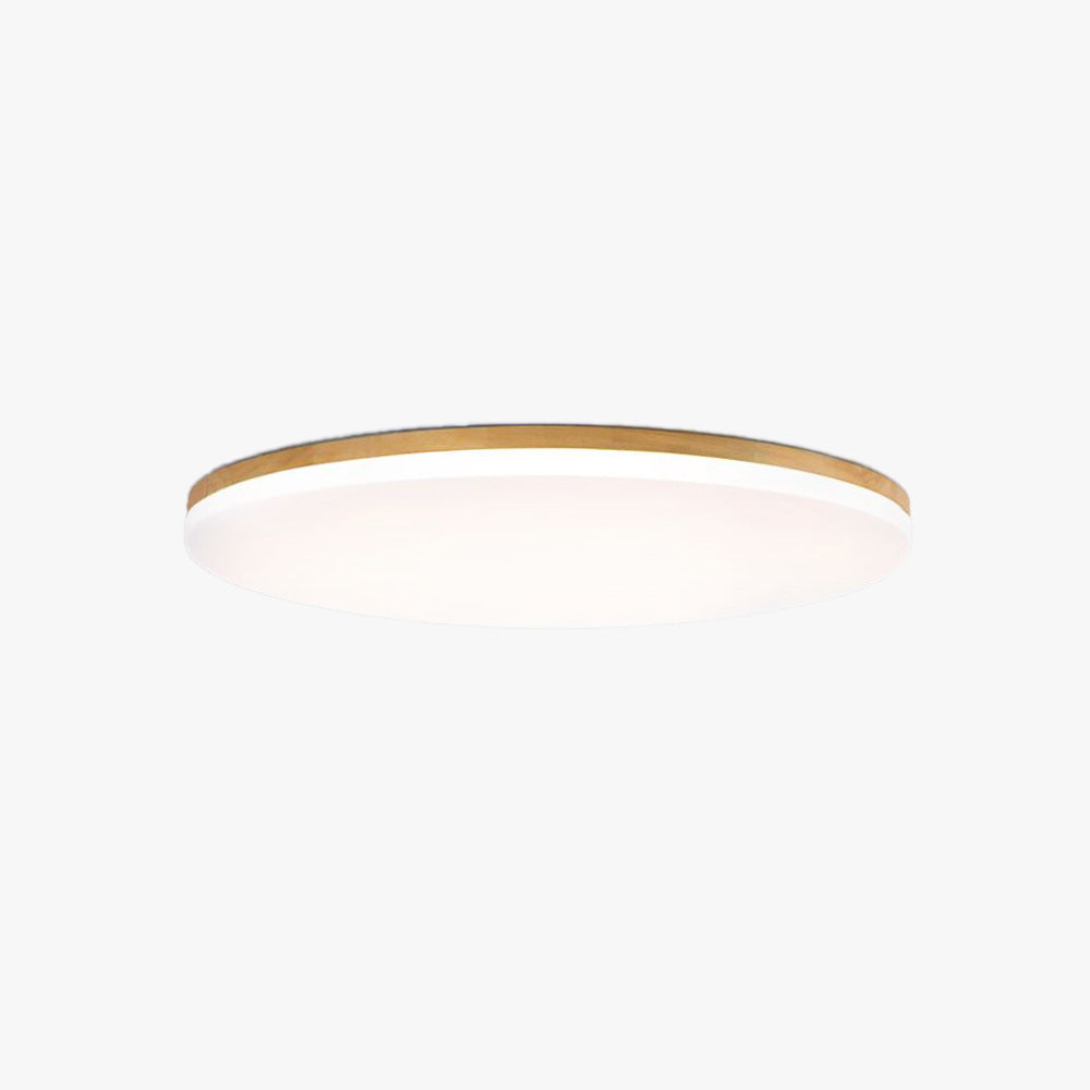 Ozawa Minimalist Wood Round Flush Mount Ceiling Light, Bedroom