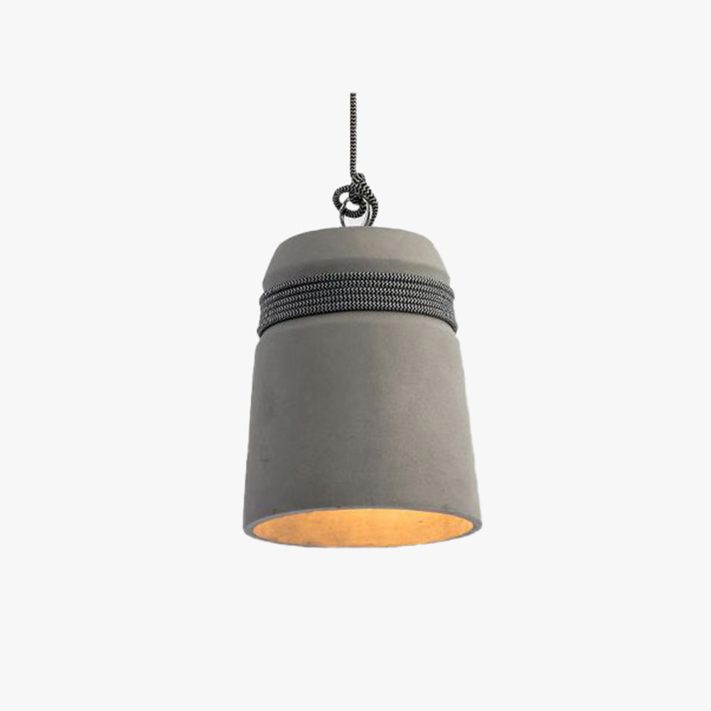 Zaid Industrial Cement Cylinder Rope Pendant Light