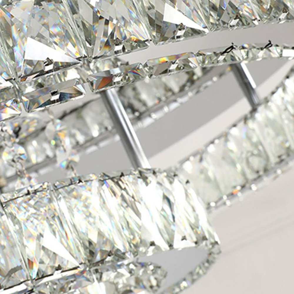 Kristy Modern Multi Ring Metal And Crystal Pendant Light