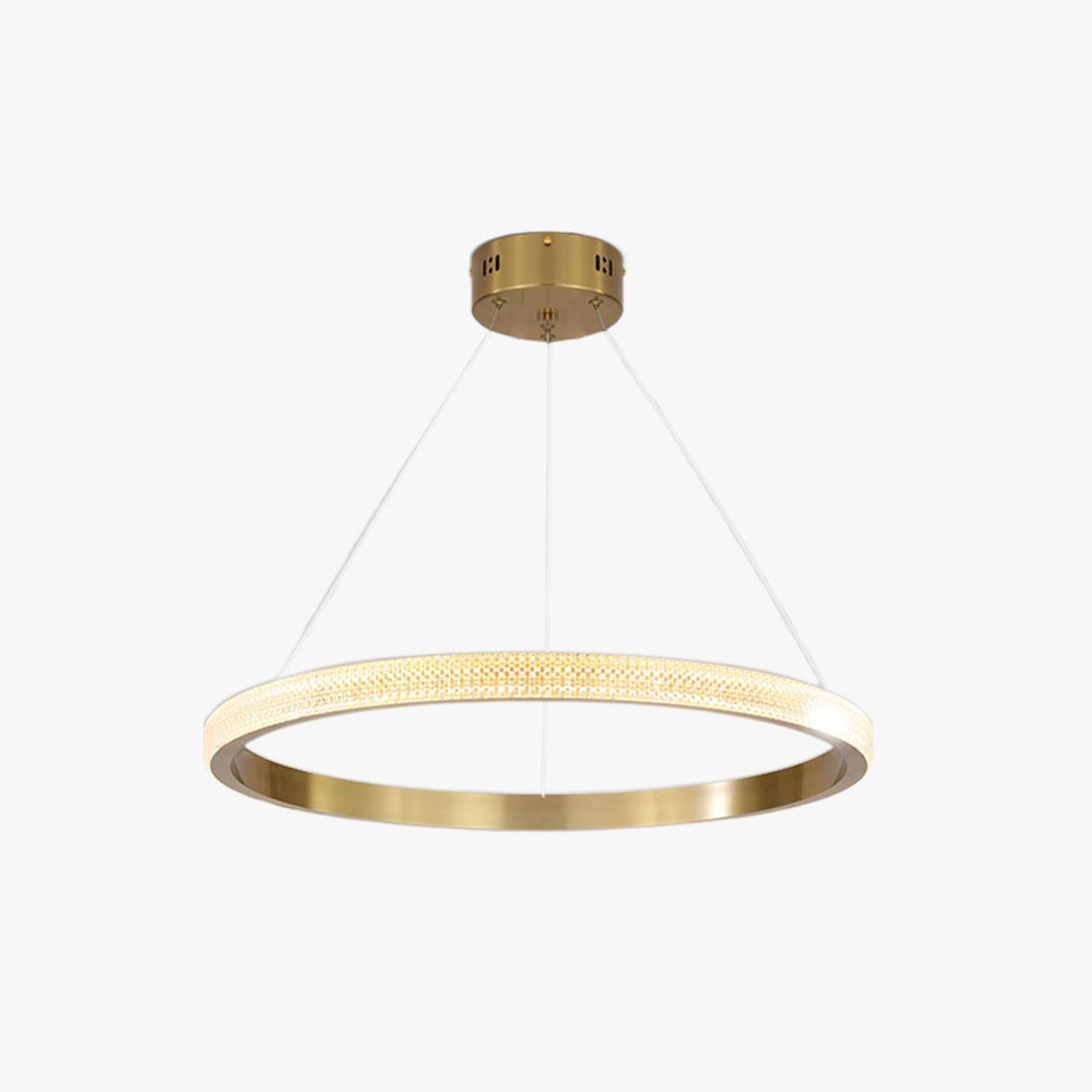 Kirsten Modern Ring Metal/Arcylic LED Pendant Light, Black/Gold