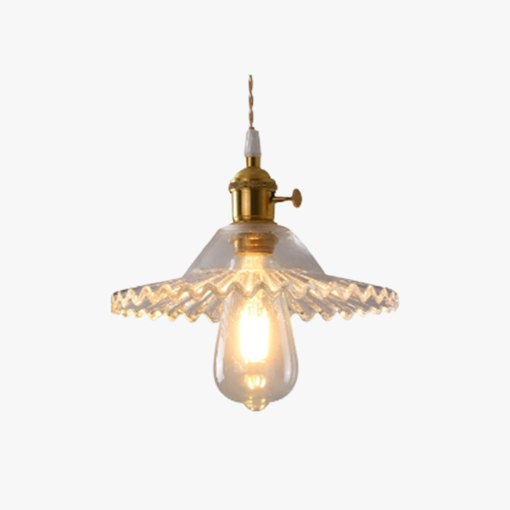 Hailie Art Deco Blown Brass & Glass Pendant Light, 7 Styles