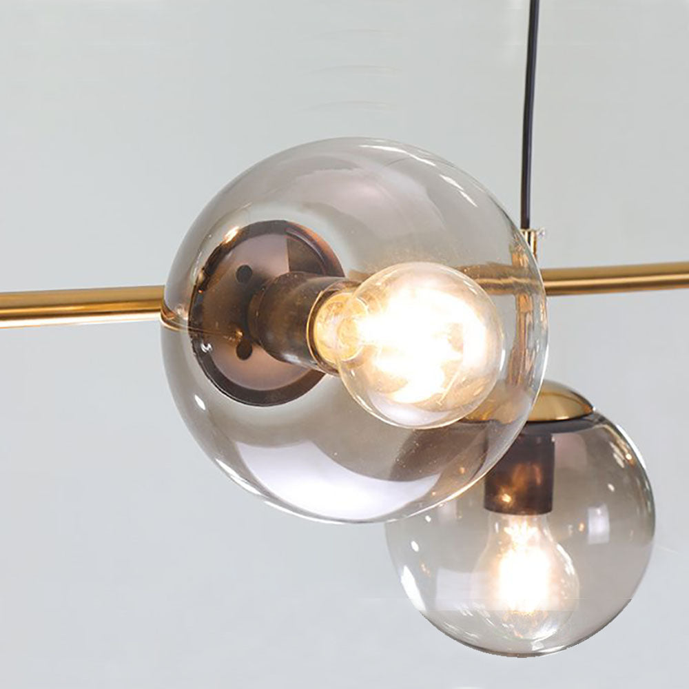 Valentina Modern Bubble Metal/Glass Pendant Light, Gold