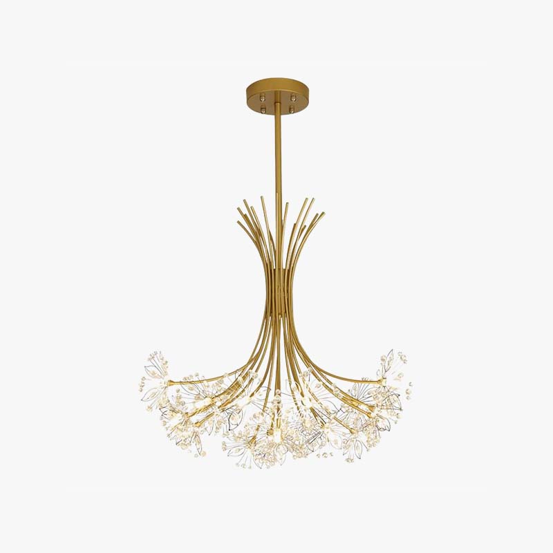 Lily Modern Art Deco Crystal Sputnik Chandelier, Black/Gold