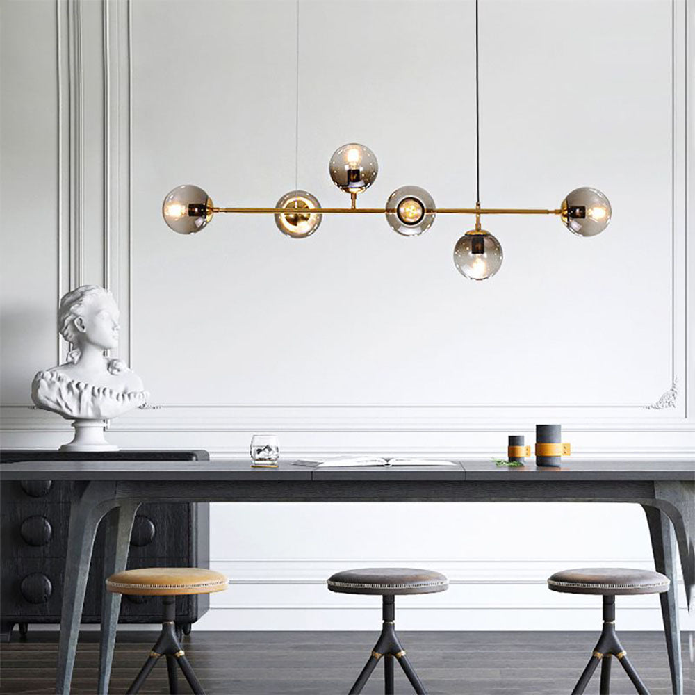 Valentina Modern Bubble Metal/Glass Pendant Light, Gold