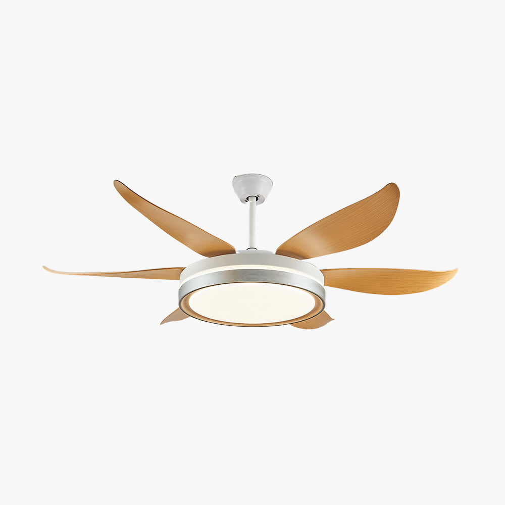 Haydn 6-Blade DC Fan with Light, Silver & Gold, Metal & Acrylic & ABS, Bedroom