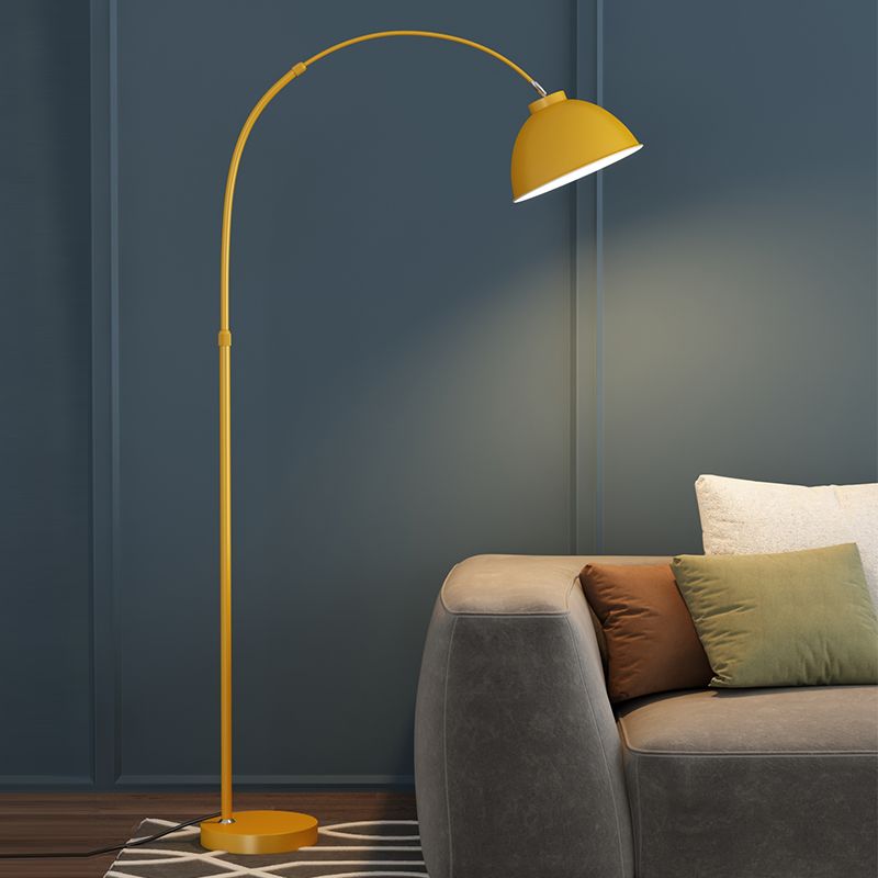 Morandi Modern Arc Metal Floor Lamp, Black/Red/Yellow