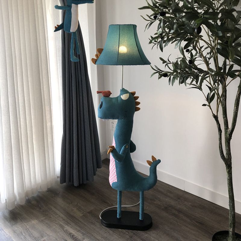 Minori Modern Dinosaur Metal/Fabric Floor Lamp