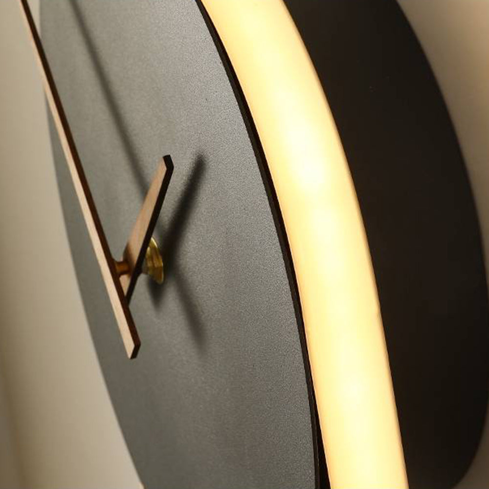 Nielsen Nordic Clock Wall Lamp, Gold & Black