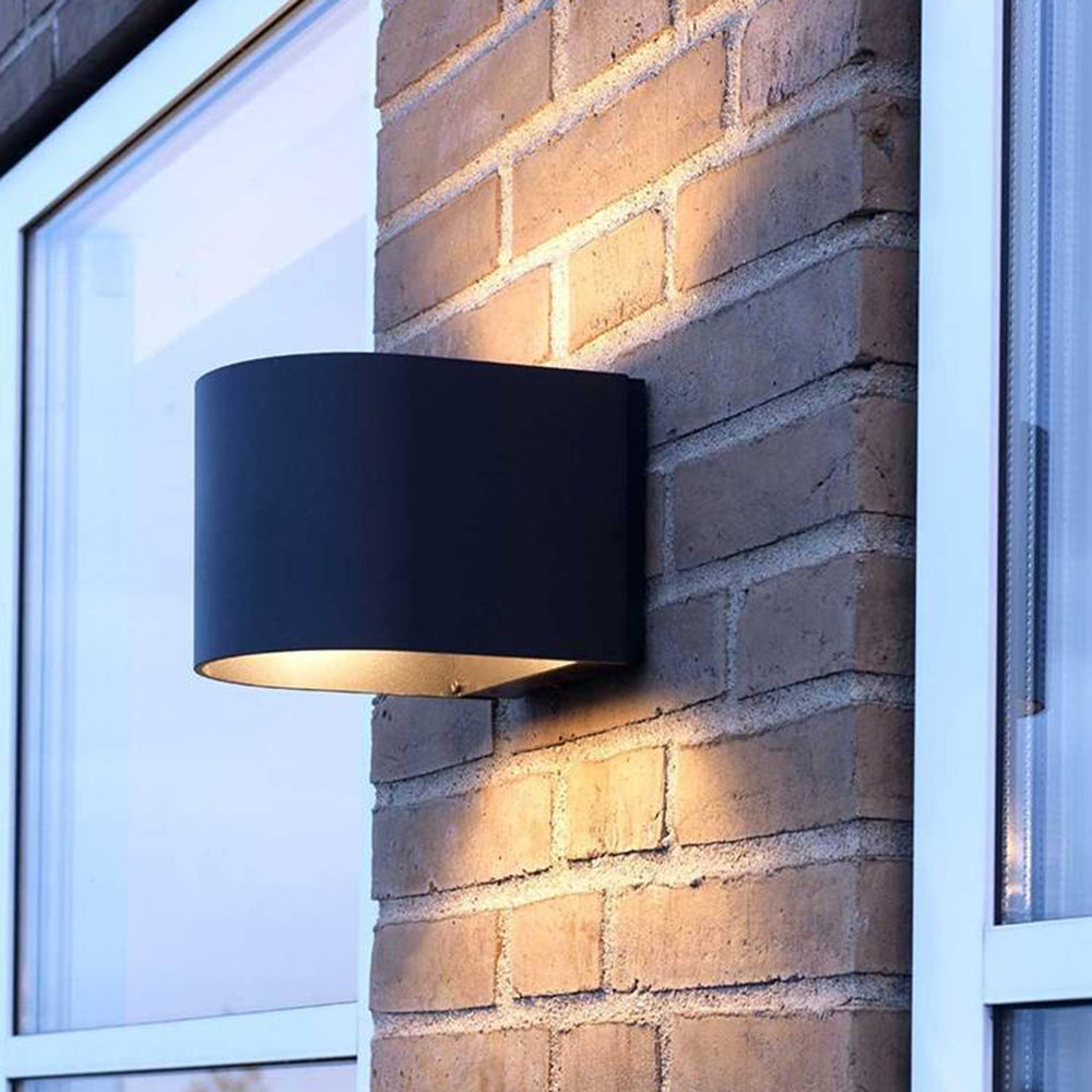 Orr Modern Cylinder Metal Outdoor Wall Lamp, Balck