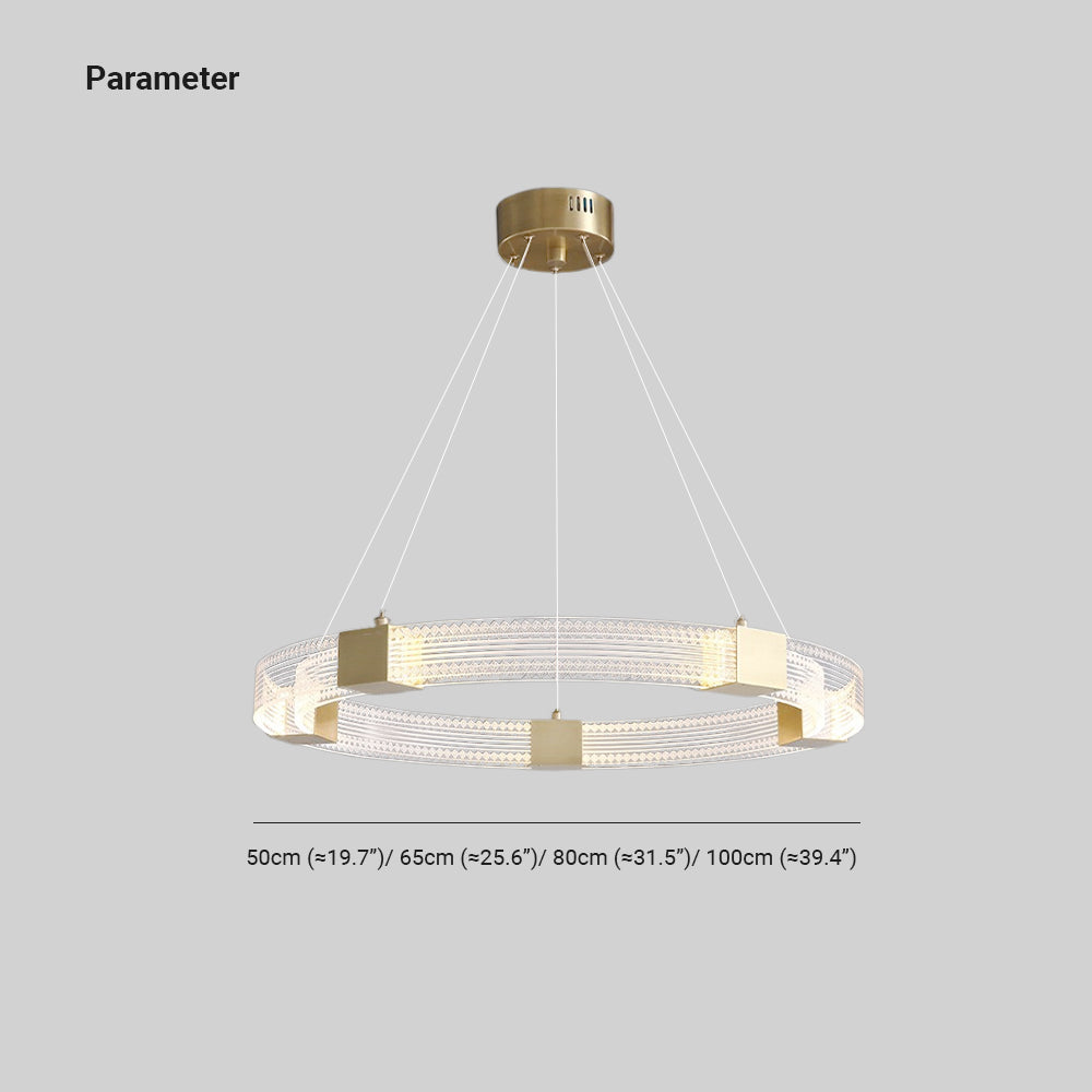 Evette Modern Round/Oval Acrylic/Metal Pendant Light, Gold