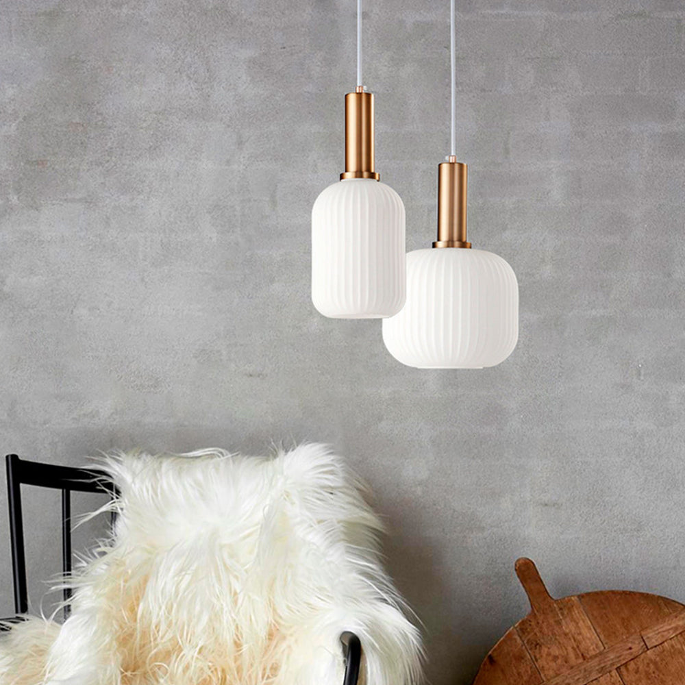 Hailie Morden Bubble Glass Pendant Light, White, Bedroom