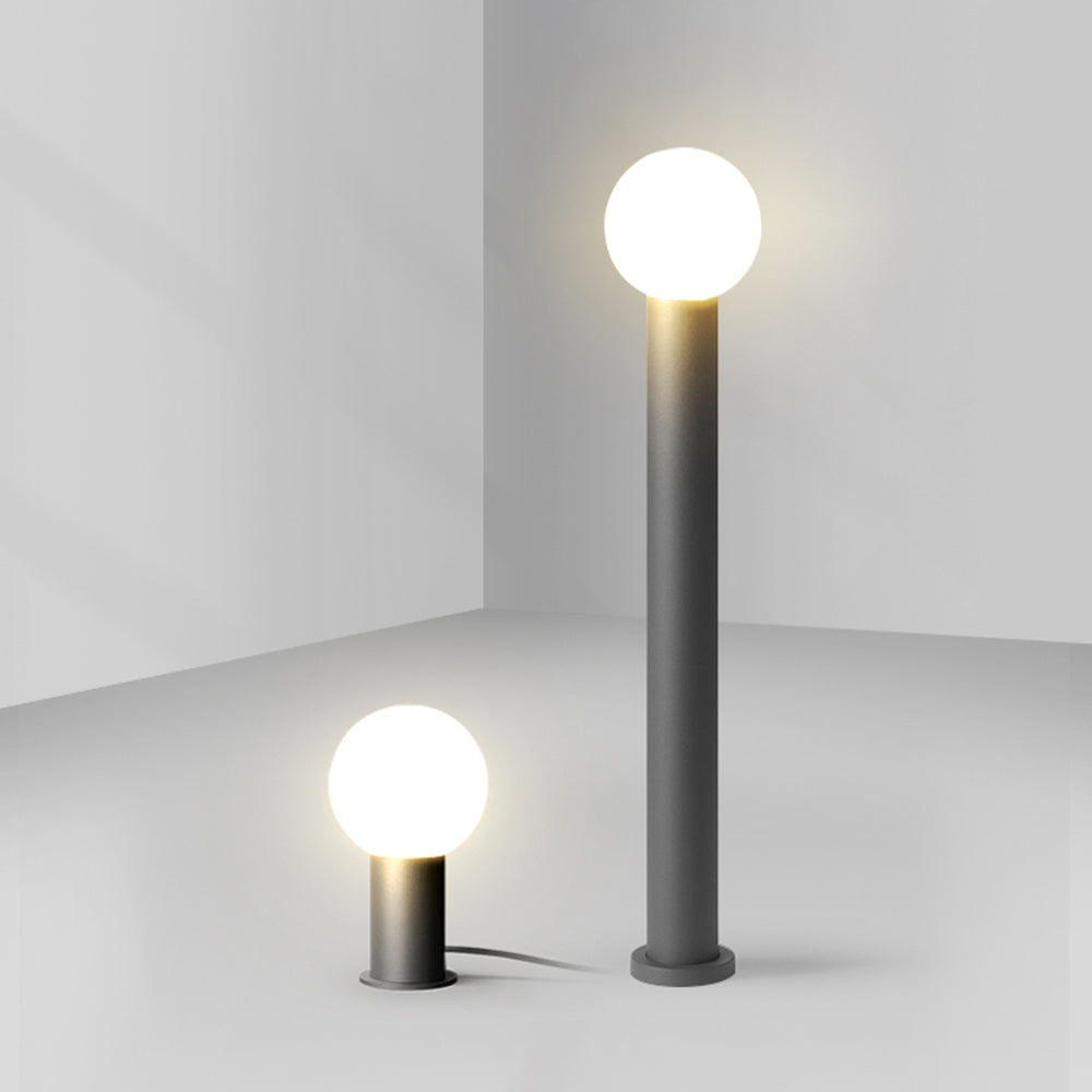 Pena Modern Metal Circular Lamp holder Outdoor Path Light, Black