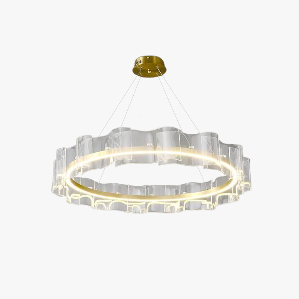 Evette Creative Ring Metal/Arcylic Pendant Light, Gold