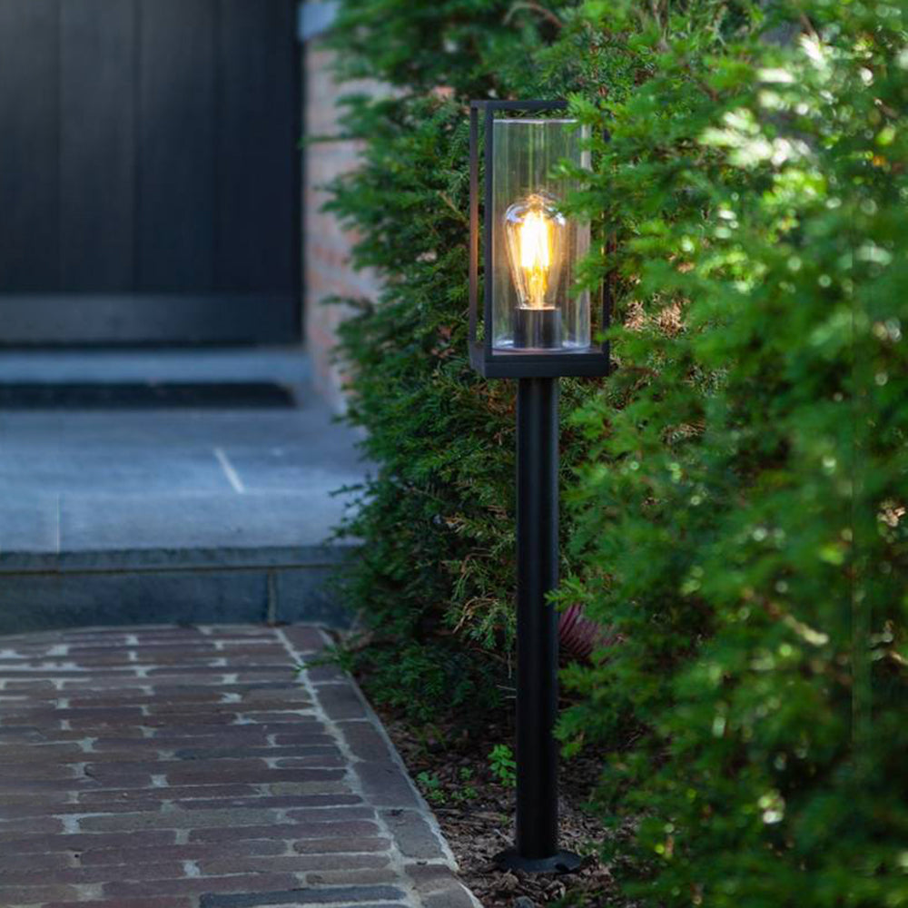 Pena Modern Metal Columnar Outdoor Path Light, Black