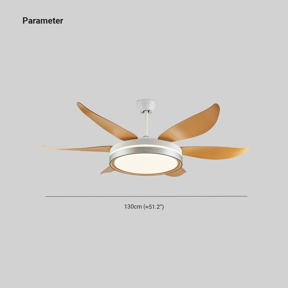 Haydn 6-Blade DC Fan with Light, Silver & Gold, Metal & Acrylic & ABS, Bedroom