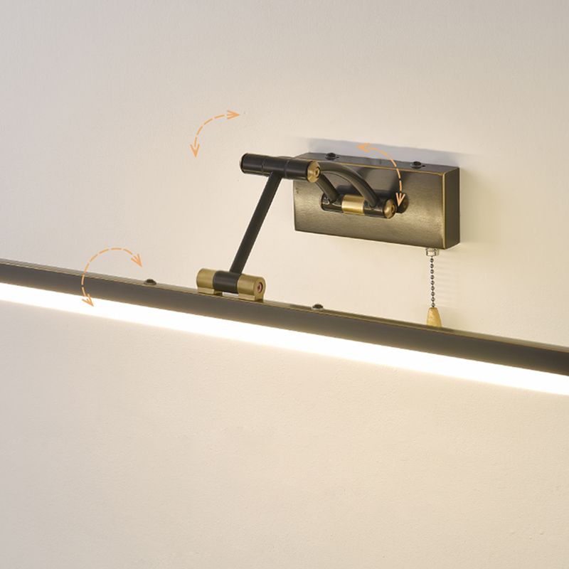 Leigh Linear Arc Light Poles Metal Black Vanity Wall Lamp