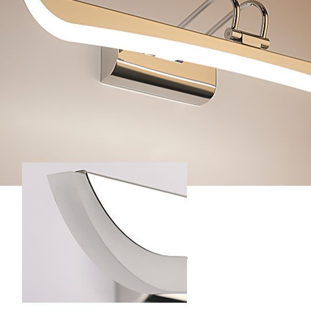 Leigh Modern Linear Metal Mirror Front Vanity Wall Lamp, White