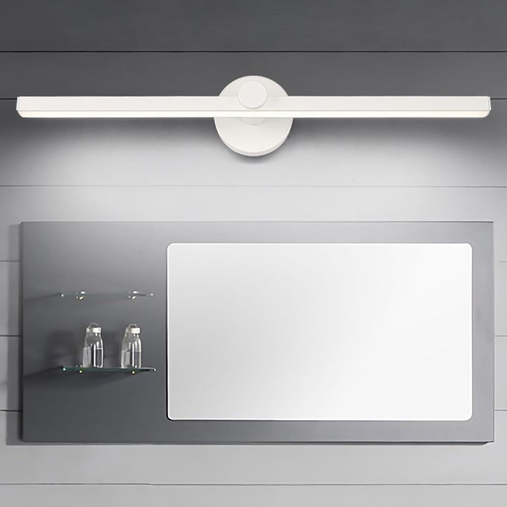 Leigh Minimalist Linear Acrylic Mirror Front Wall Lamp, White