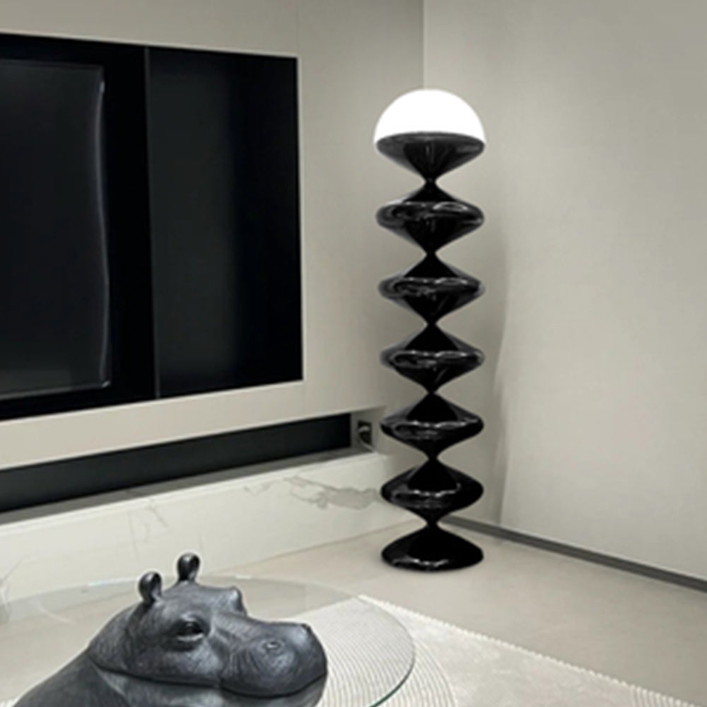 Salgado Bauhaus Gourd Floor Lamp, Black/White