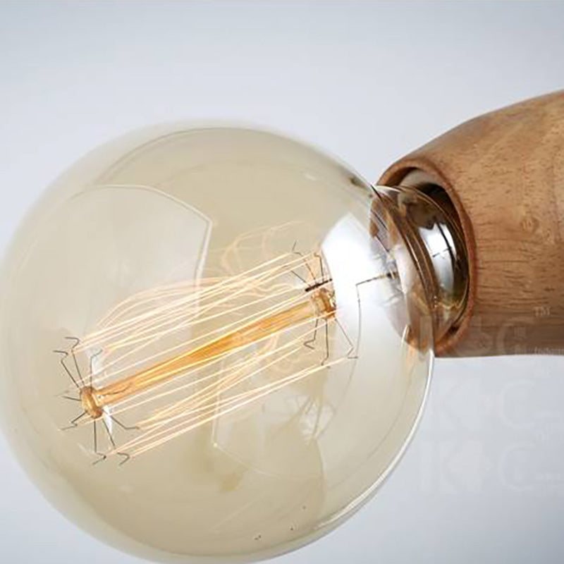 Ozawa Bulb Nordic Pendant Light, Wood, 1/3 Heads